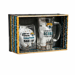 Jacksonville Jaguars, Stemless 17OZ Wine & Beer 16 OZ Gift Set, NFL, Home