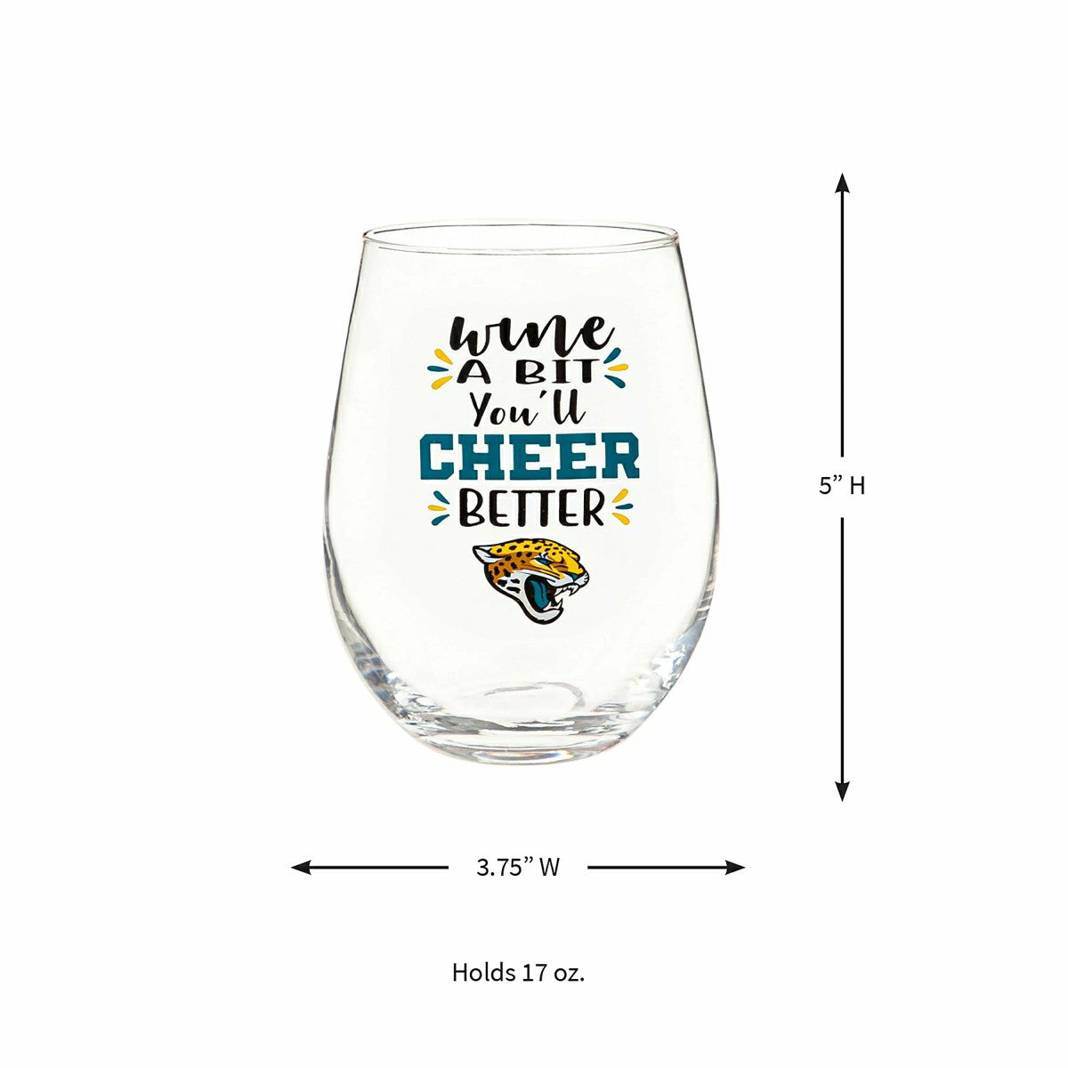 Jacksonville Jaguars, 17oz Boxed Stemless Wine, NFL, Home