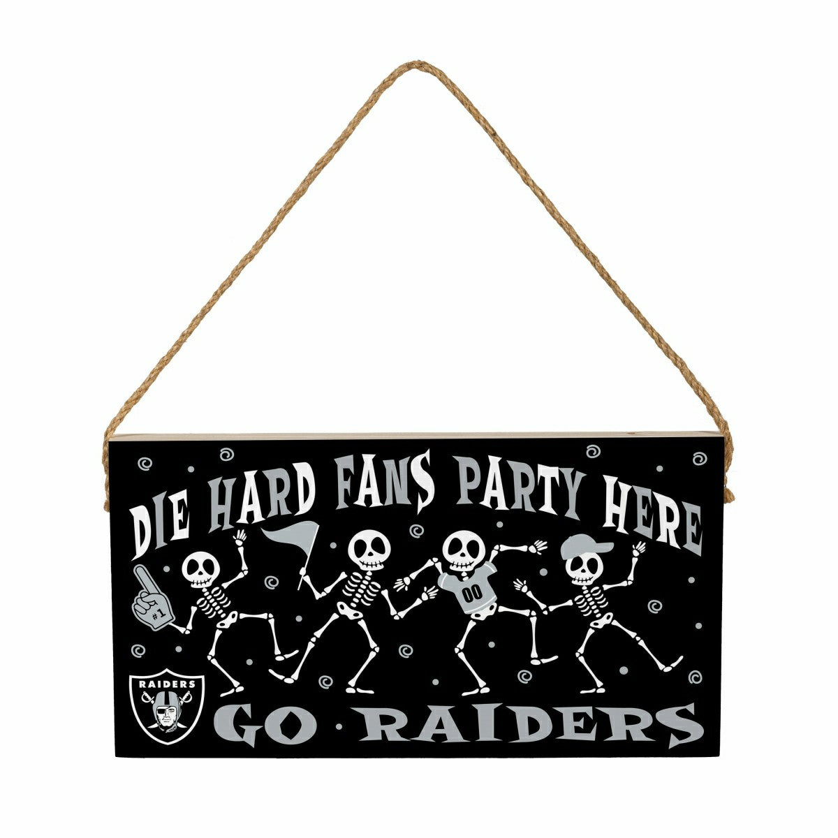 Las Vegas Raiders Halloween Wood Wall Sign, 6x11, NFL, Home