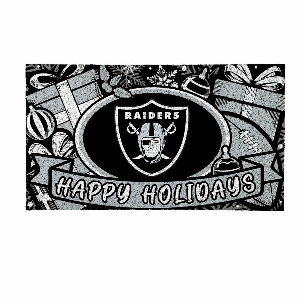 LAS VEGAS RAIDERS Holiday PVC Mat, 28"x16", NFL