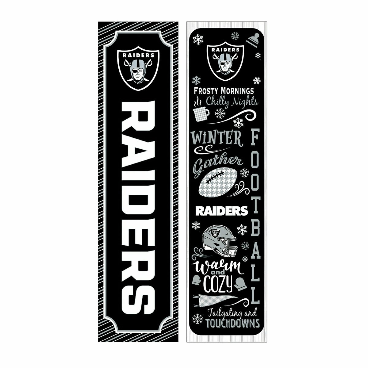 46" Double Sided Leaner, Las Vegas Raiders, Winter Seasonal, NFL, Home