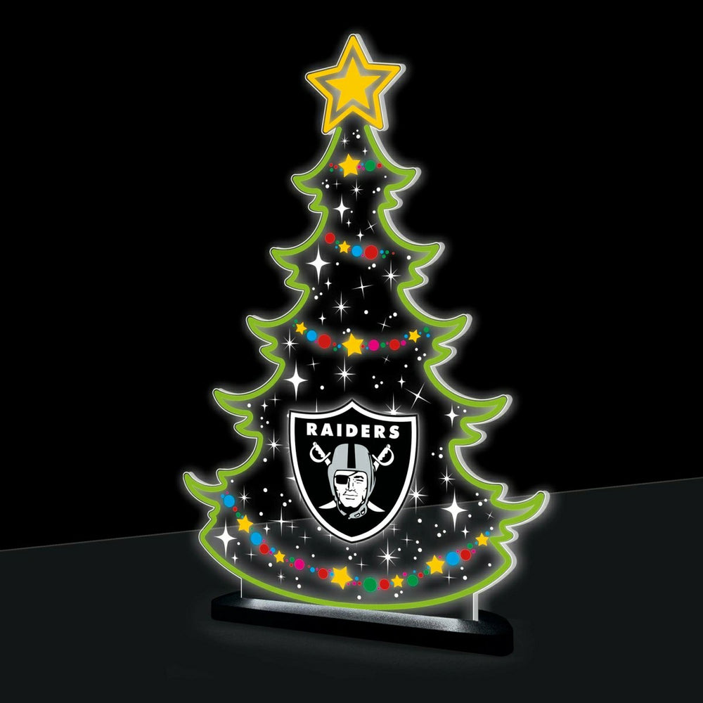 Las Vegas Raiders NFL Football Holiday Tree Desklite LED Decor, NFL, Home