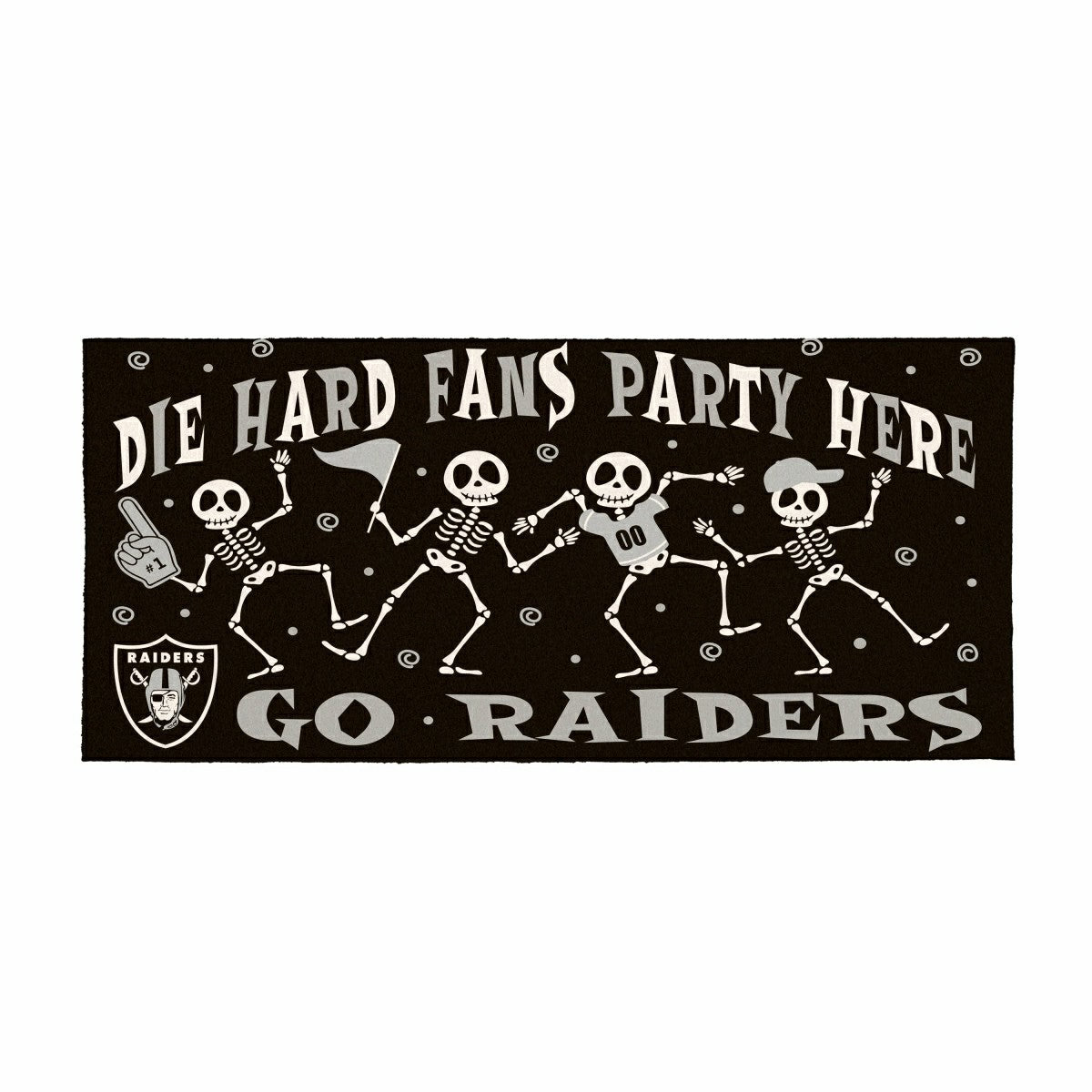 Las Vegas Raiders Flocked Coir Halloween Sassafras Switch Mat, 22"x10", NFL