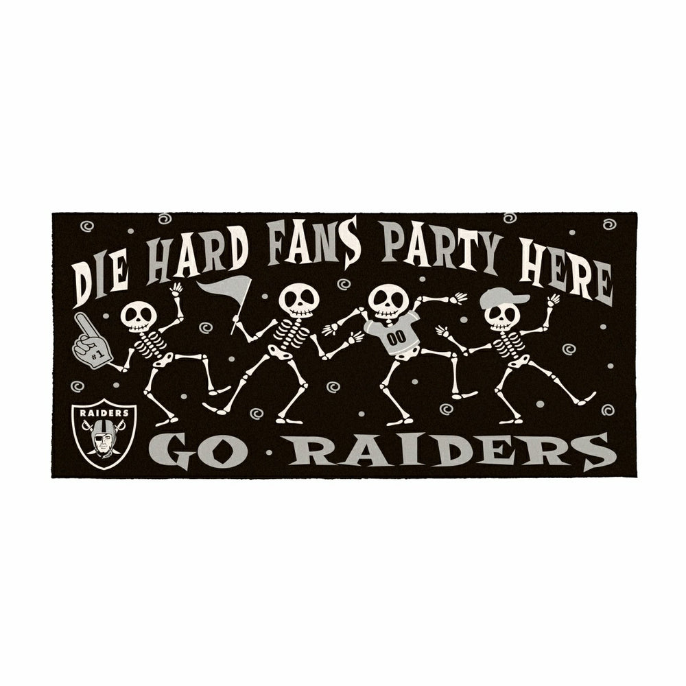 Las Vegas Raiders Flocked Coir Halloween Sassafras Switch Mat, 22"x10", NFL