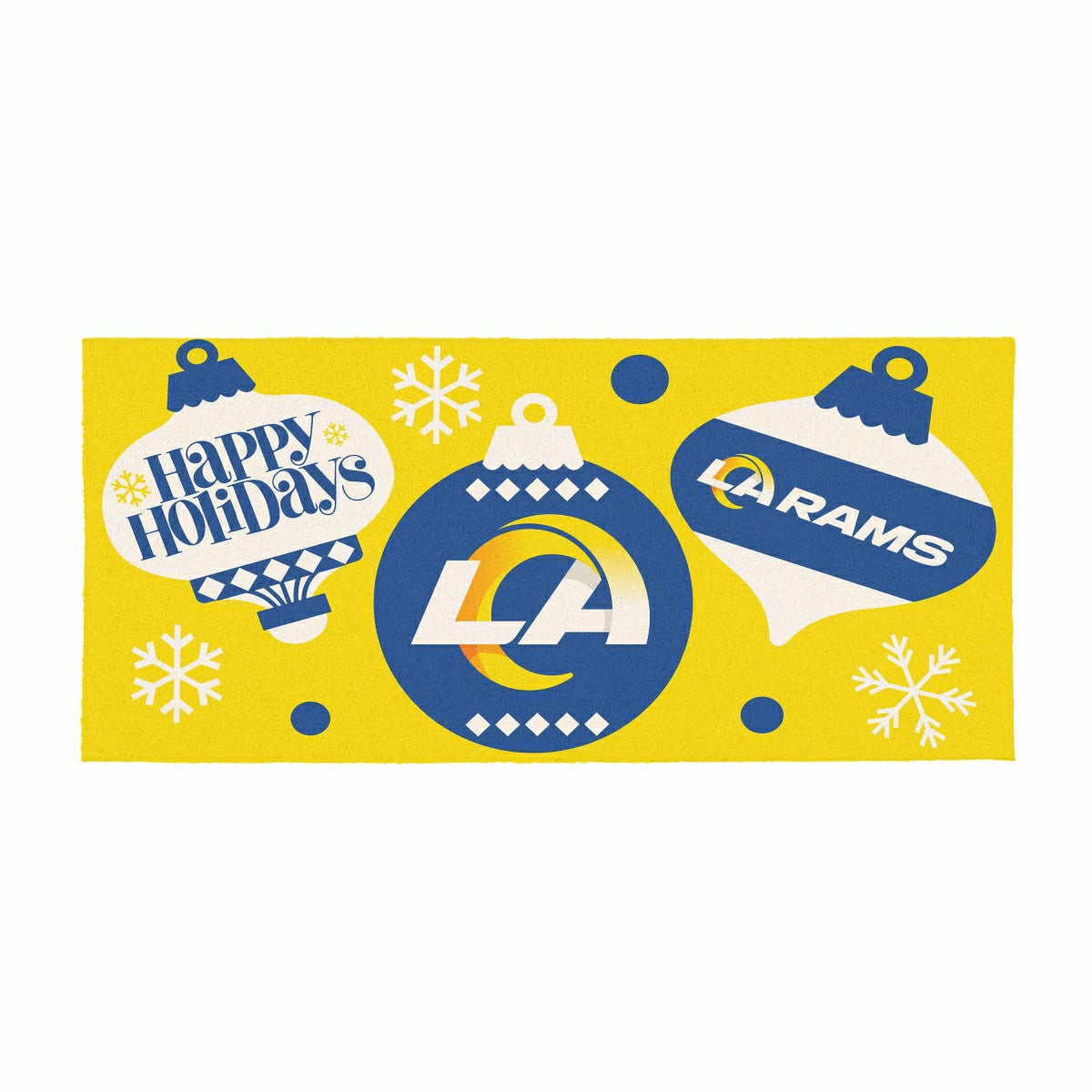 Los Angeles Rams Holiday Flocked Coir Sassafras Switch Mat, 22"x10", NFL
