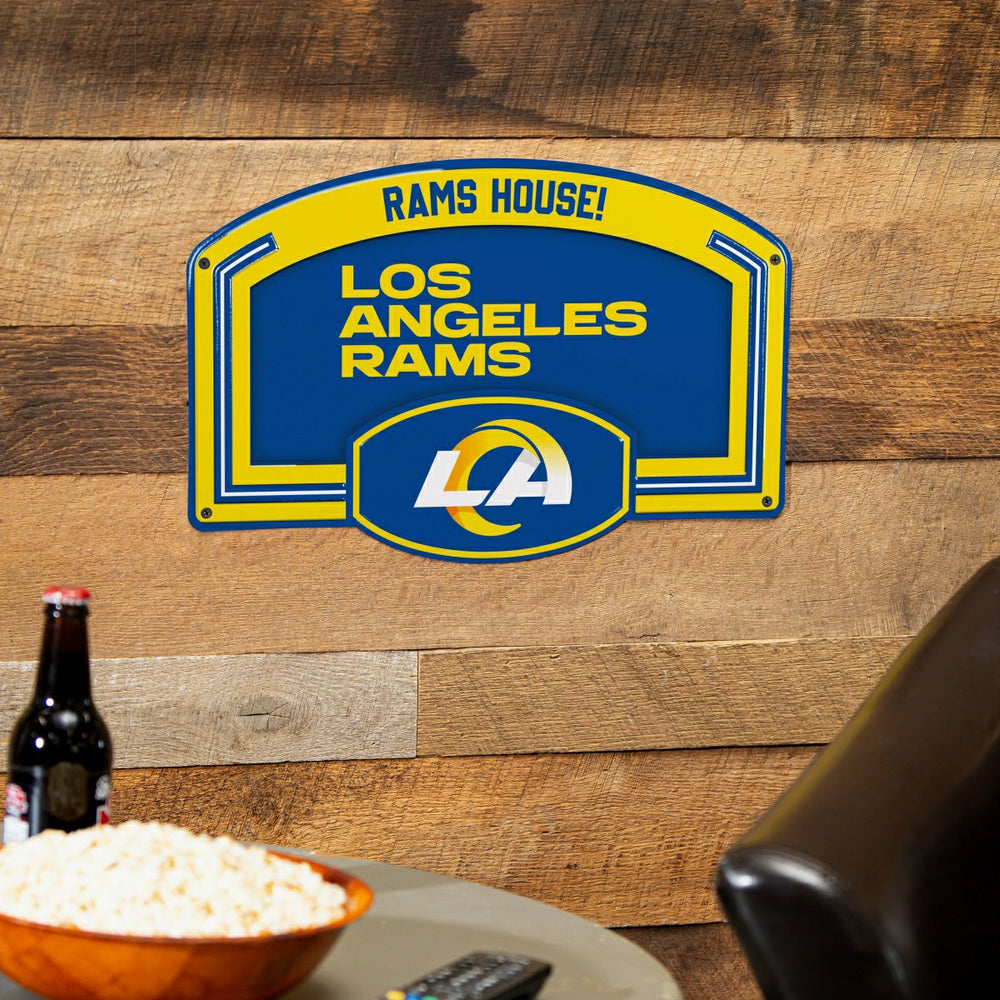 Los Angeles Rams USA Embossed Steel Wall Sign, 11" x 17", NFL, Home