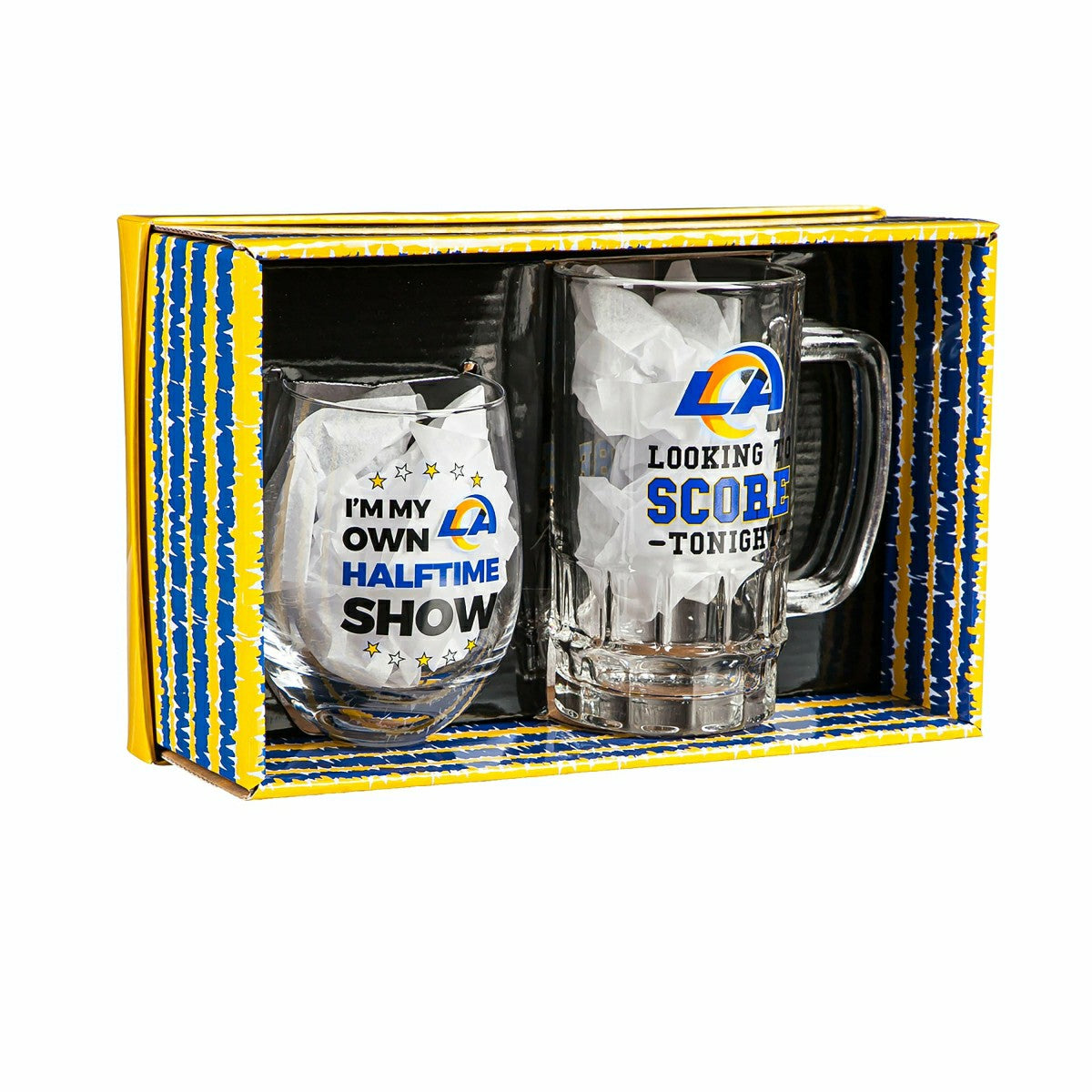 Los Angeles Rams, Stemless 17OZ Wine & Beer 16 OZ Gift Set, NFL, Home