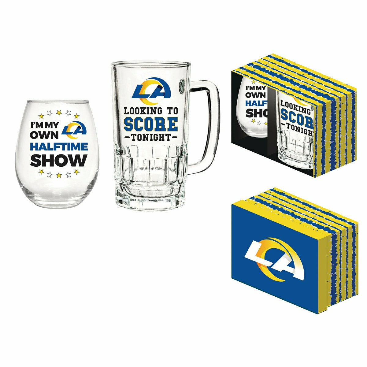 Los Angeles Rams, Stemless 17OZ Wine & Beer 16 OZ Gift Set, NFL, Home