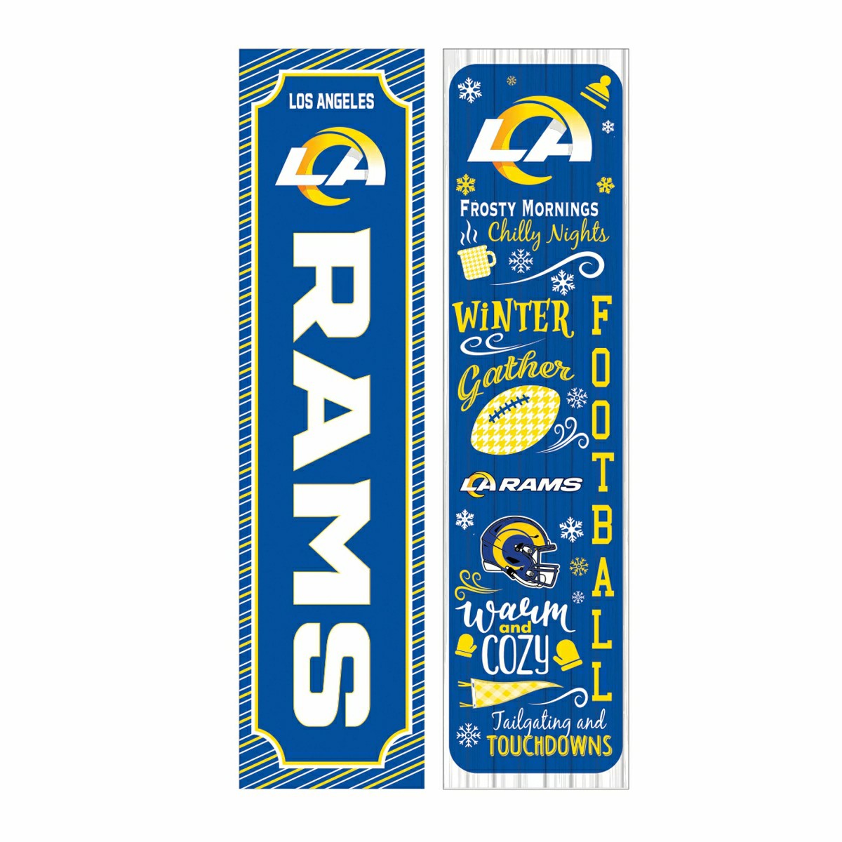 46" Double Sided Leaner, Los Angeles Rams, Winter Seasonal, NFL, Home