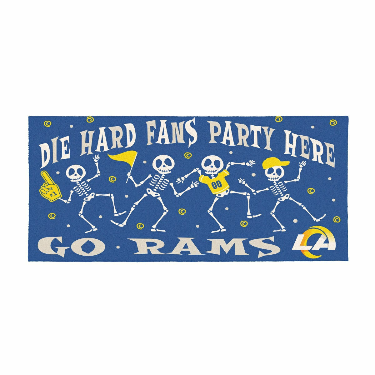 Los Angeles Rams Flocked Coir Halloween Sassafras Switch Mat, 22"x10", NFL