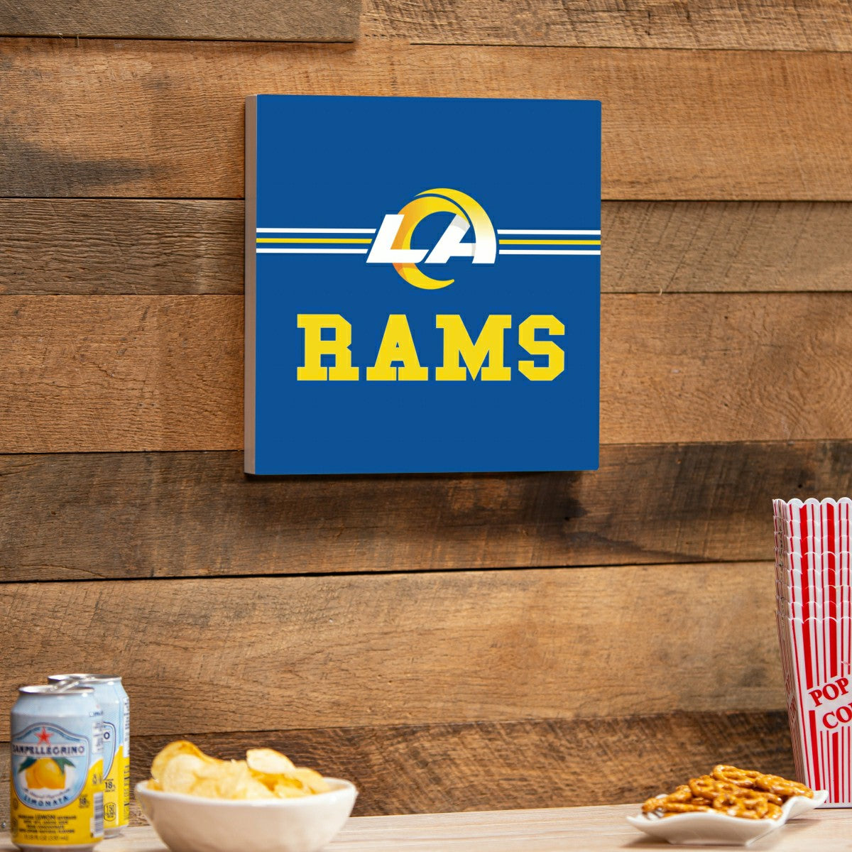 Los Angeles Rams Wood Wall Sign, 12x12, NFL, Home
