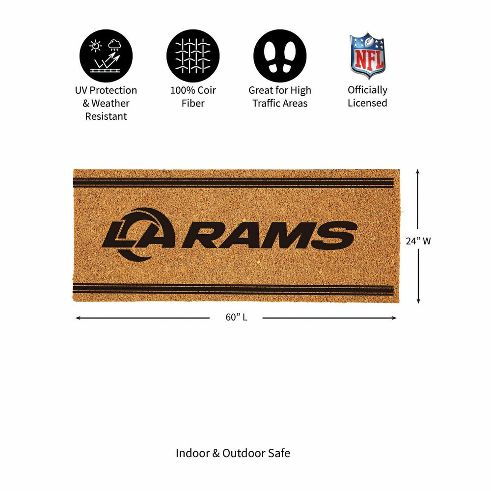 Los Angeles Rams Extra Large One Color Coir Mat, 60"x24", NFL