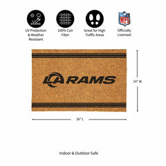 Los Angeles Rams Large One Color Coir Mat, 36"x24", NFL