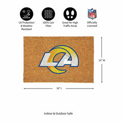 Los Angeles Rams Large Full Color Coir Mat, 36"x24", NFL