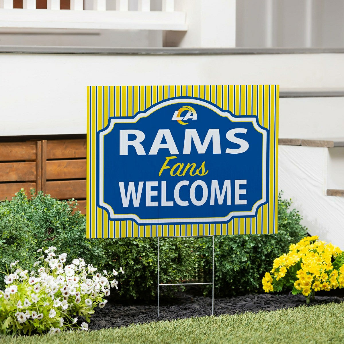 Los Angeles Rams Coroplast Yard Sign, "Fans Welcome", NFL, Home