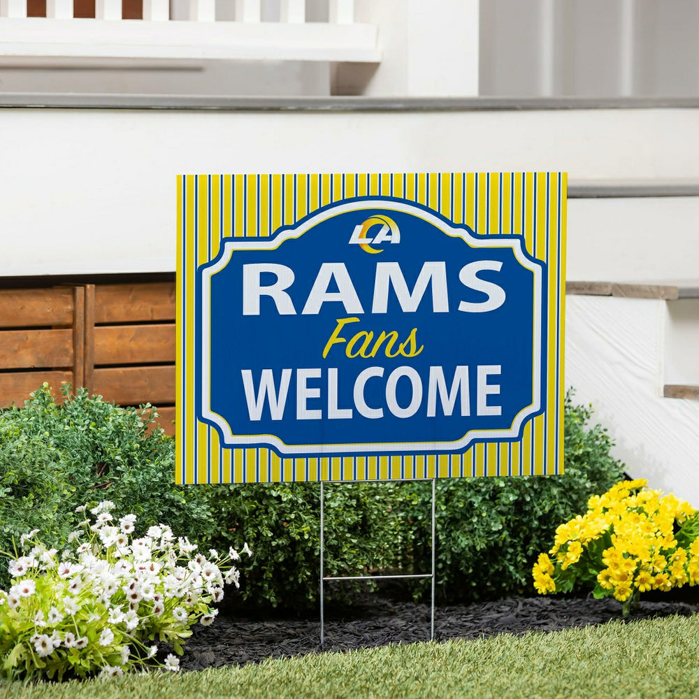 Los Angeles Rams Coroplast Yard Sign, "Fans Welcome", NFL, Home