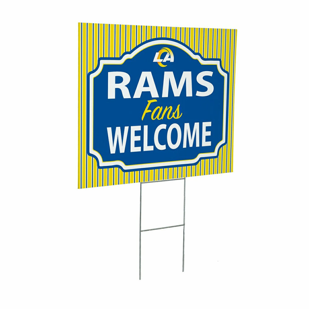 Los Angeles Rams Coroplast Yard Sign, "Fans Welcome", NFL, Home