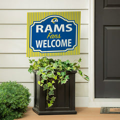Los Angeles Rams Coroplast Yard Sign, "Fans Welcome", NFL, Home