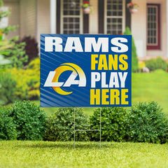 Los Angeles Rams Coroplast Yard Sign "Fans Play Here", NFL, Home