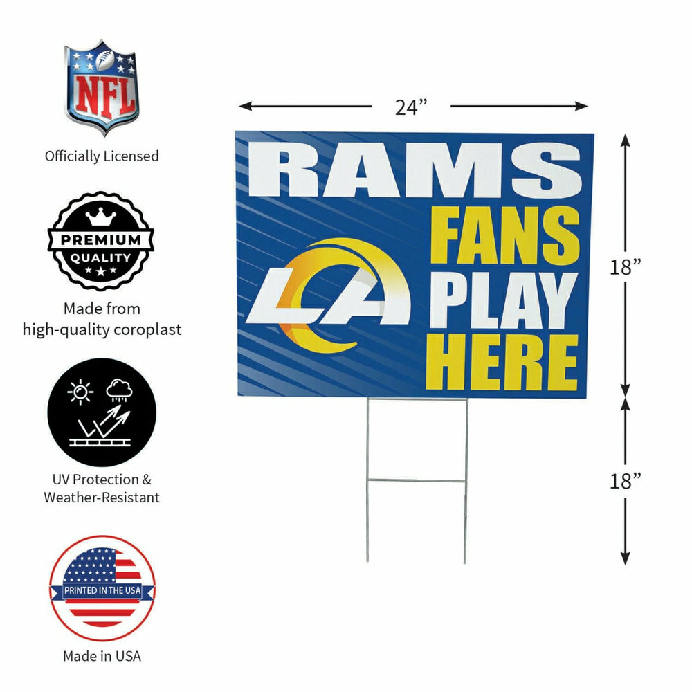 Los Angeles Rams Coroplast Yard Sign "Fans Play Here", NFL, Home