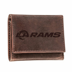 Los Angeles Rams, Tri-Fold Wallet, Brown, CH, 100% Genuine Leather, NFL, Home