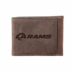 Front Pocket Wallet w/ RFID Blocking, Los Angeles Rams, Brown, NFL, Home