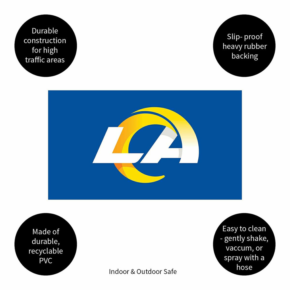Full Color PVC Mat, 16" x 28", Los Angeles Rams, NFL
