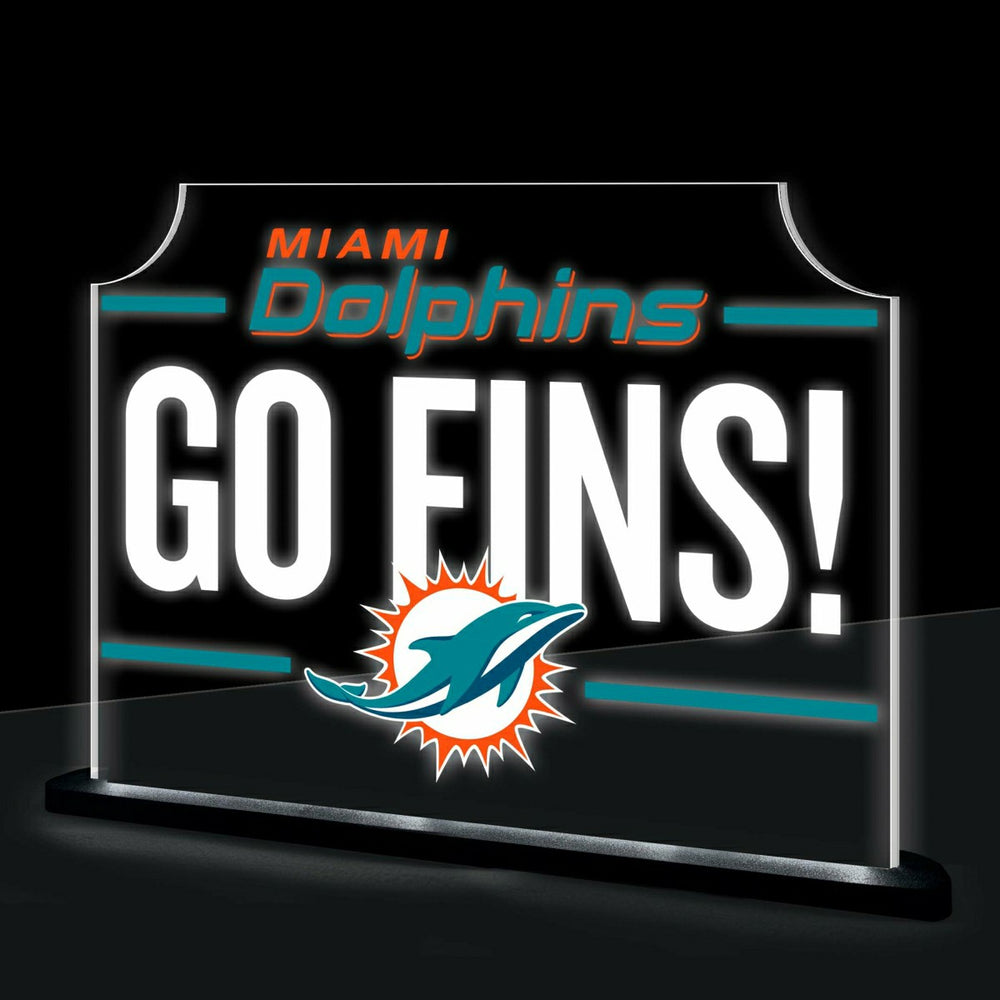 Miami Dolphins NFL Football Rectangle Desklite LED Decor, NFL, Home