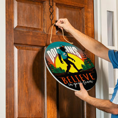 Miami Dolphins Bigfoot Round Door Décor with Hanging Rope, 18x18, NFL, Home