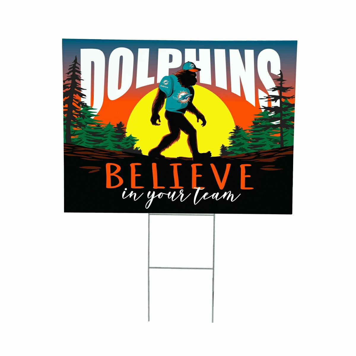 Miami Dolphins Yard Sign, Bigfoot, NFL, Home