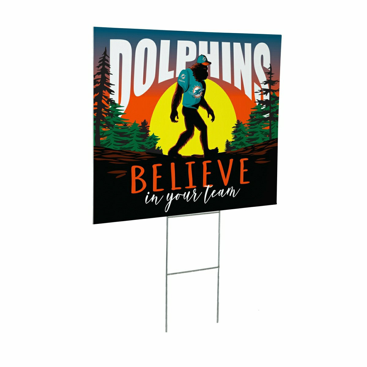 Miami Dolphins Yard Sign, Bigfoot, NFL, Home