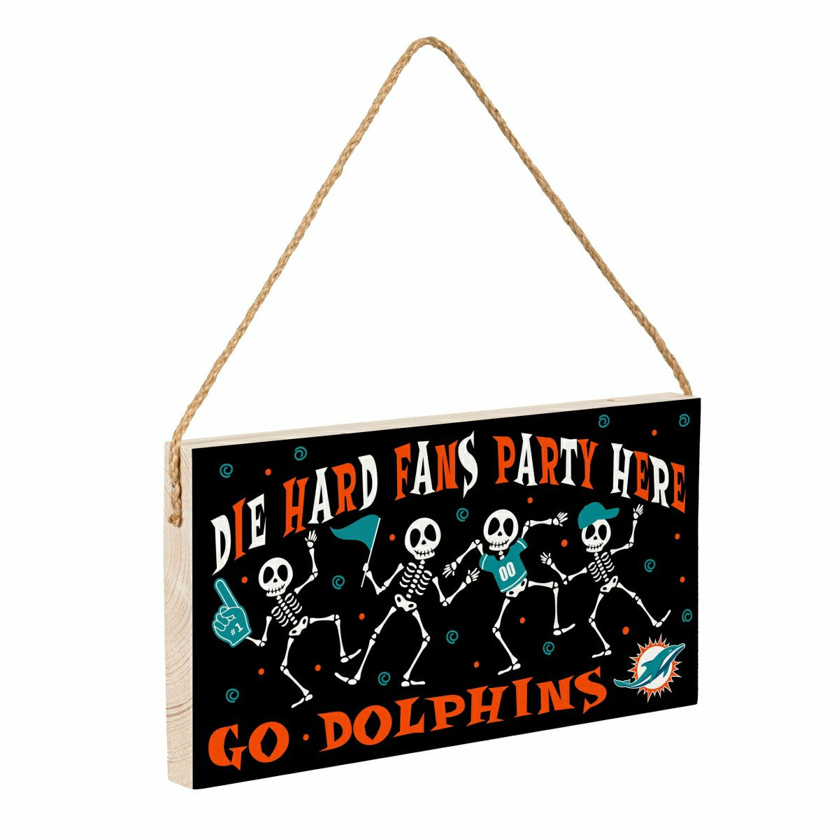 Miami Dolphins Halloween Wood Wall Sign, 6x11, NFL, Home