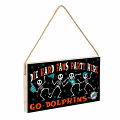 Miami Dolphins Halloween Wood Wall Sign, 6x11, NFL, Home
