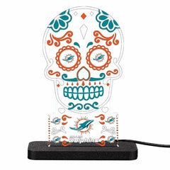 Miami Dolphins NFL Football Sugar Skull Desklite LED Decor, NFL, Home