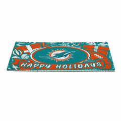Miami Dolphins Holiday PVC Mat, 28"x16", NFL