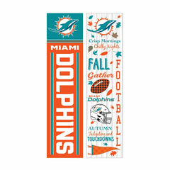 46" Double Sided Leaner, Miami Dolphins, Fall Seasonal, NFL, Home