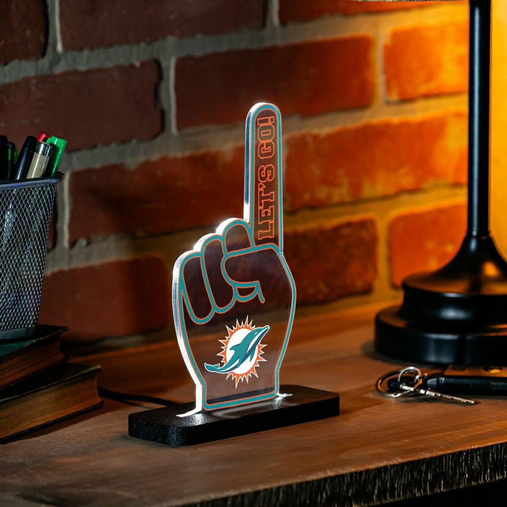 Miami Dolphins NFL Football Foam Finger Desklite LED Decor, NFL, Home