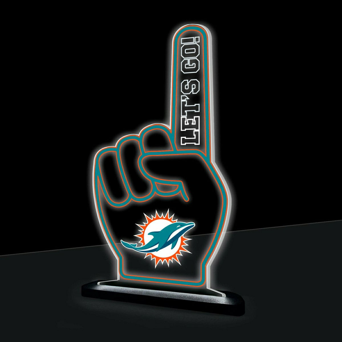 Miami Dolphins NFL Football Foam Finger Desklite LED Decor, NFL, Home