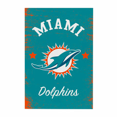 Miami Dolphins Wood Wall Sign, 16x24, NFL, Home