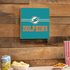 Miami Dolphins Wood Wall Sign, 12x12, NFL, Home