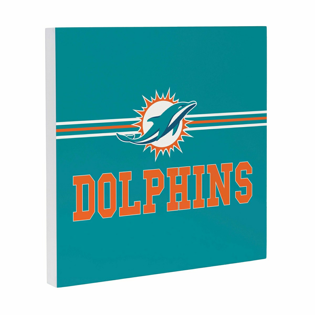Miami Dolphins Wood Wall Sign, 12x12, NFL, Home