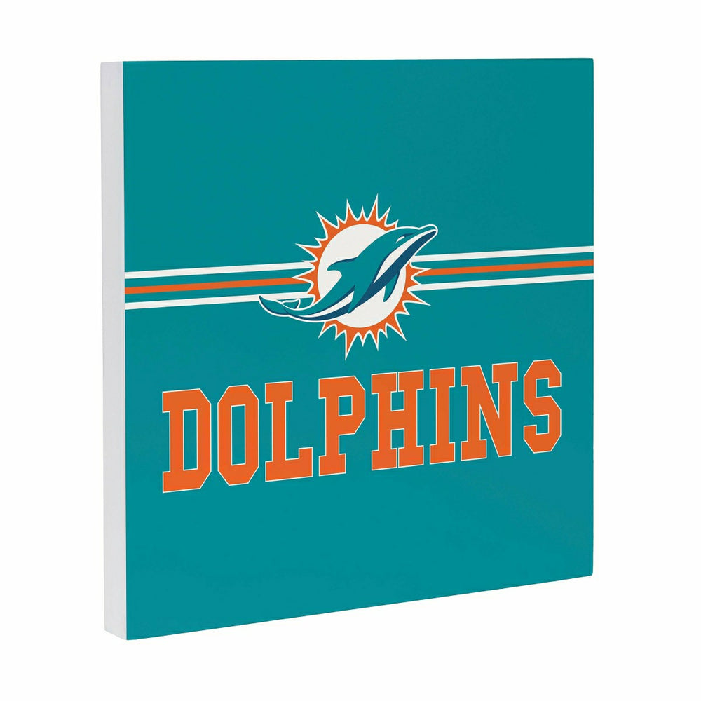 Miami Dolphins Wood Wall Sign, 12x12, NFL, Home