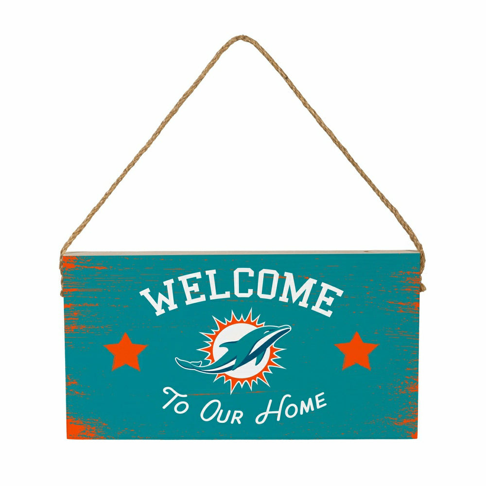 Miami Dolphins Wood Wall Sign, 6x11, NFL, Home