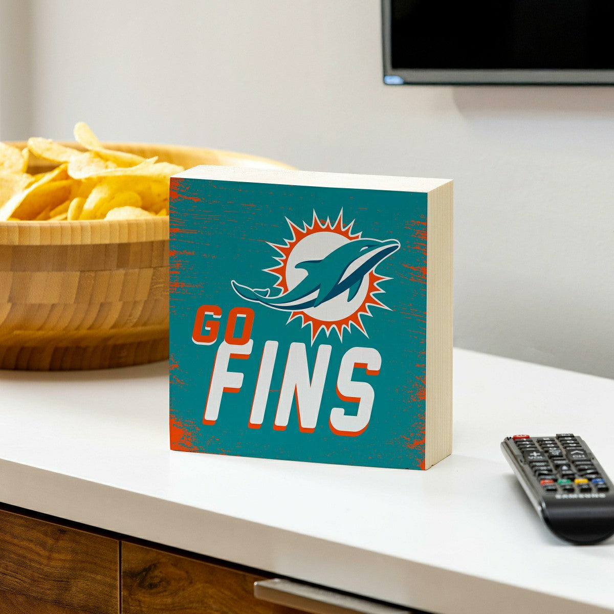 Miami Dolphins Plock, Down Home Fans, 6x6, NFL, Home