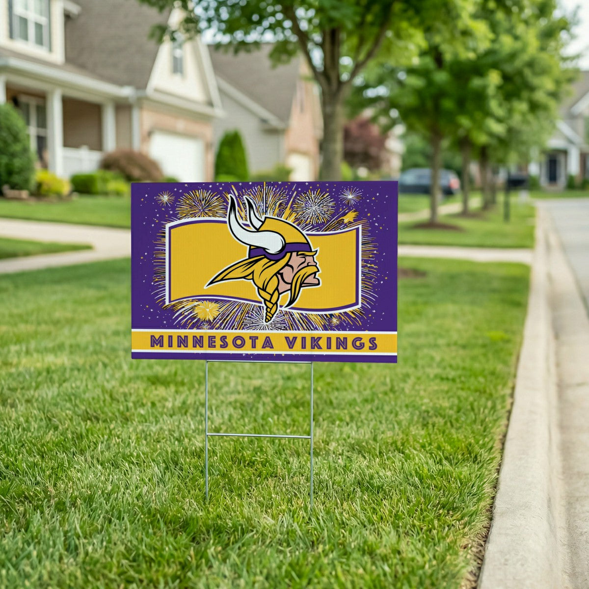Minnesota Vikings Yard Sign, Patriotic, NFL, Home