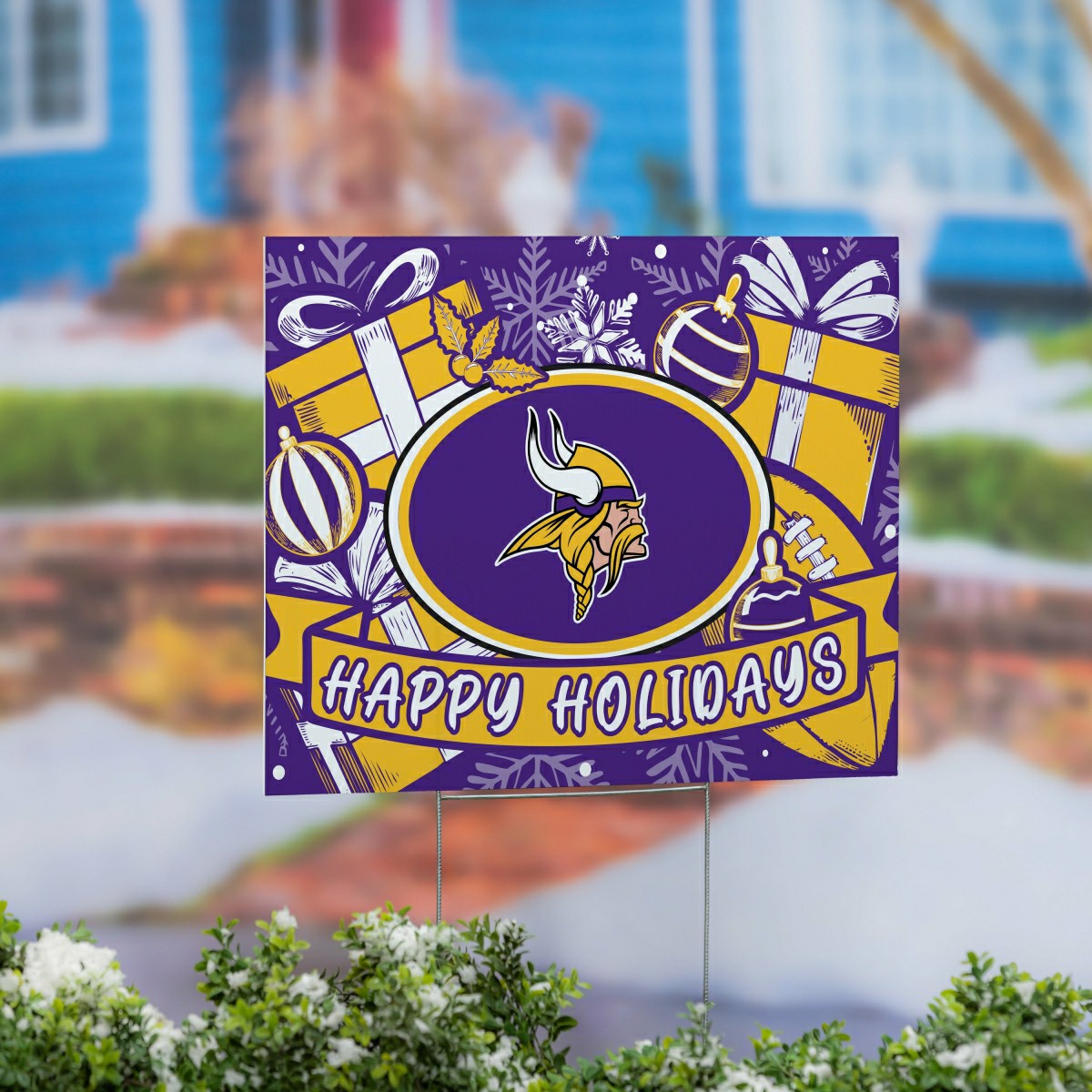 Minnesota Vikings Yard Sign, Holiday, NFL, Home