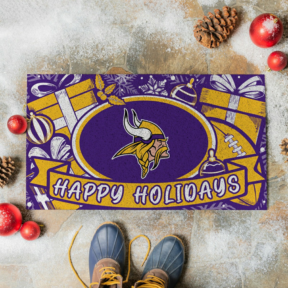 Minnesota Vikings Holiday PVC Mat, 28"x16", NFL