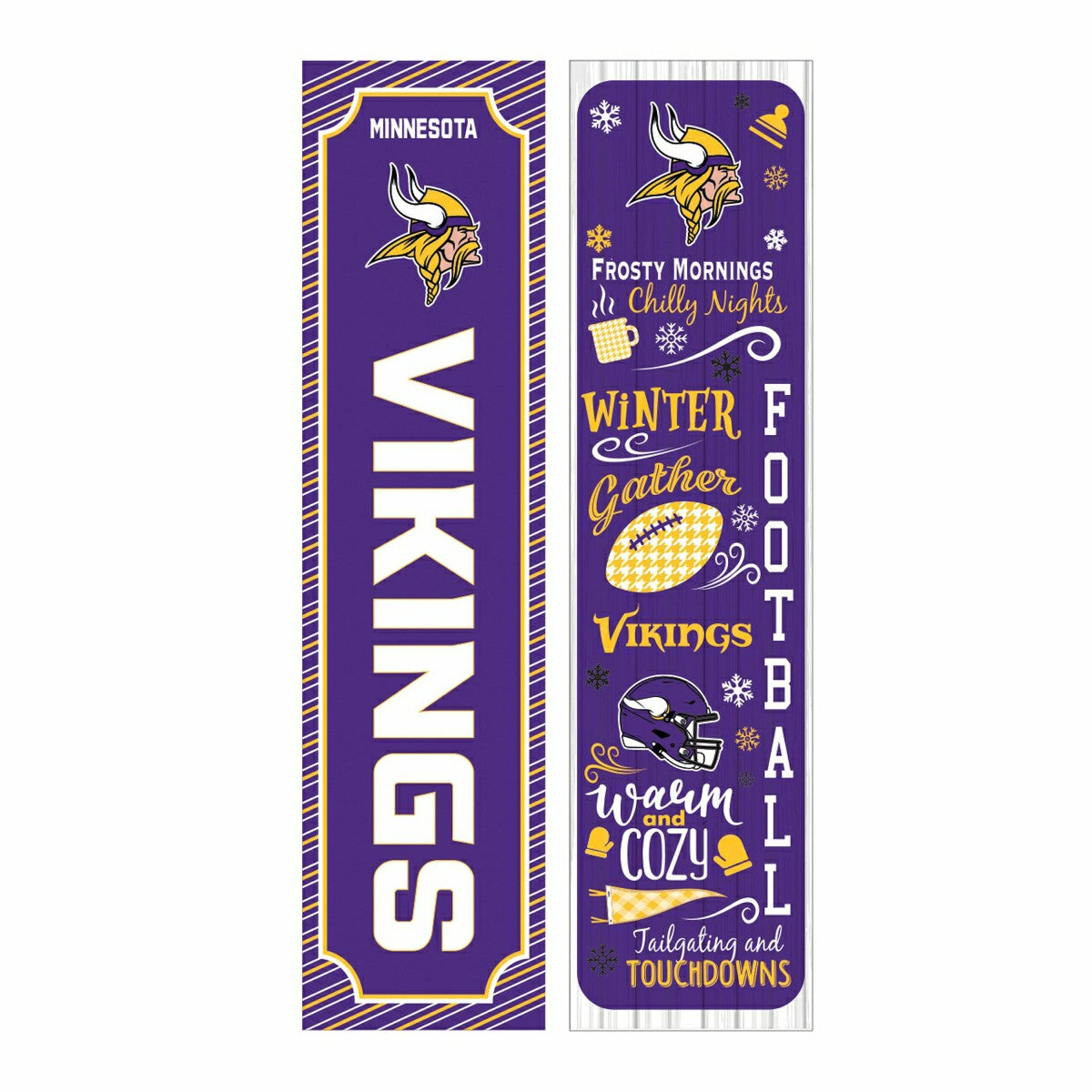 46" Double Sided Leaner, Minnesota Vikings, Winter Seasonal, NFL, Home