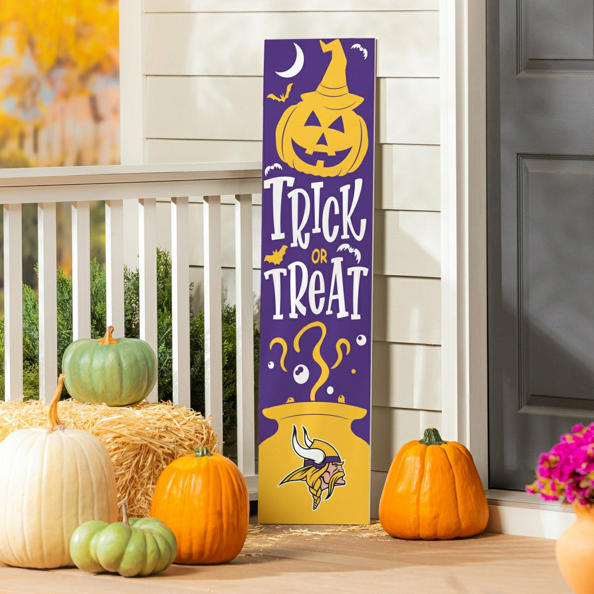 47" Double Sided Leaner, Minnesota Vikings, Halloween, NFL, Home