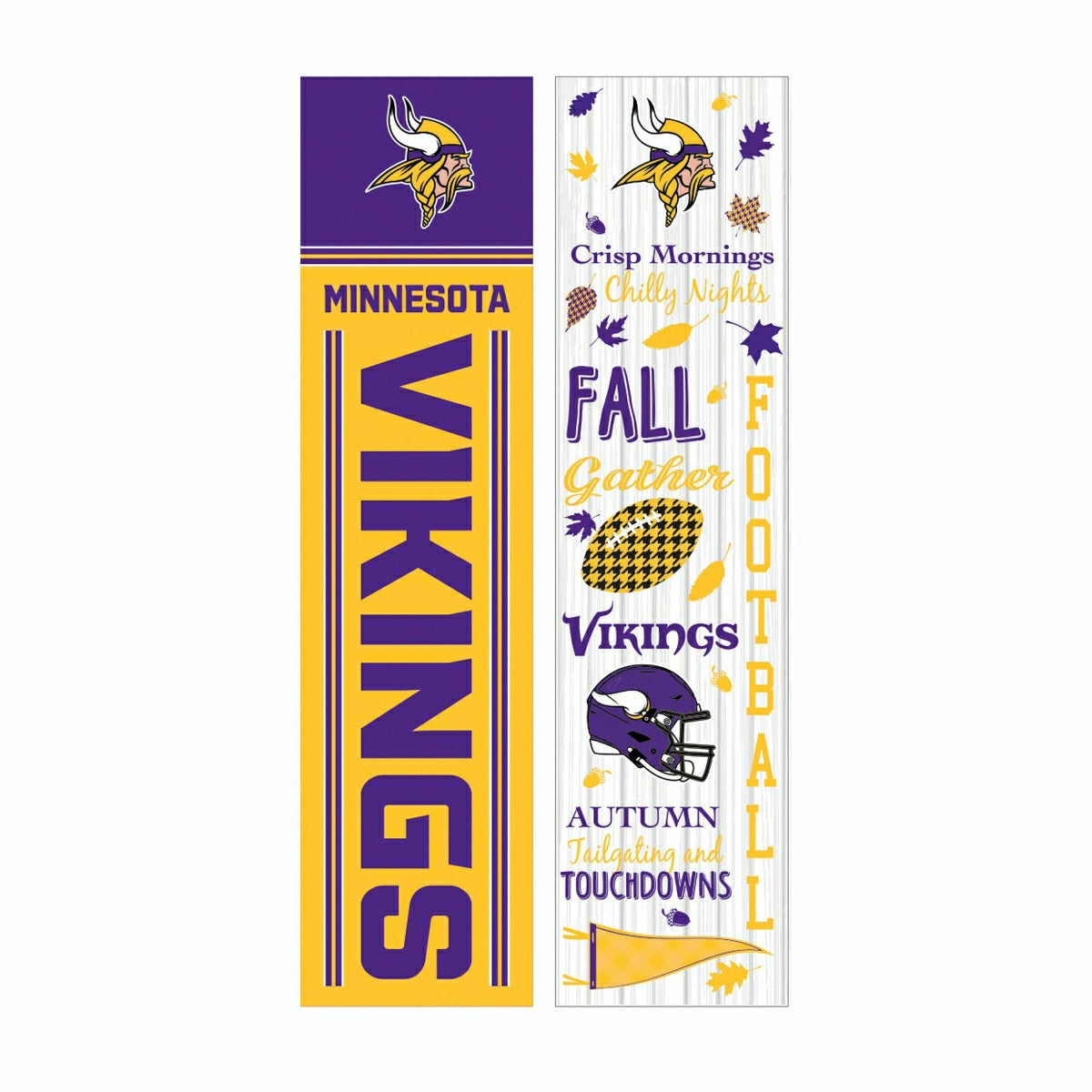 46" Double Sided Leaner, Minnesota Vikings, Fall Seasonal, NFL, Home